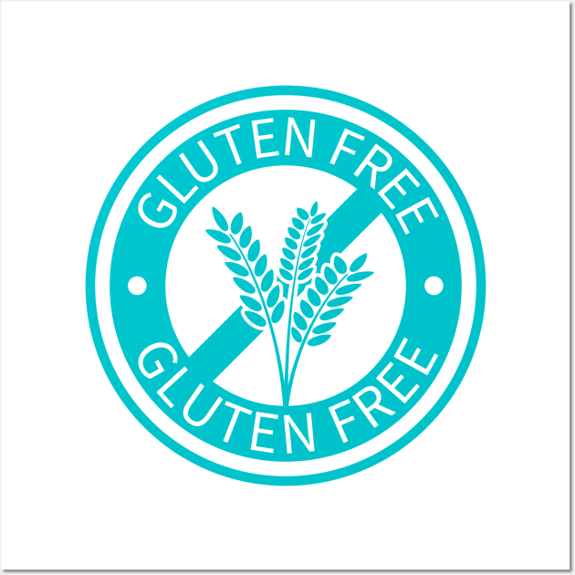 Light blue gluten free logo Wall Art by Gluten Free Traveller